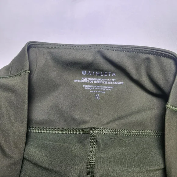 Athleta Women's Ace Tennis Skort 15 1/2 XL Green Short Pockets Pickleball Golf - Picture 10 of 11